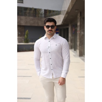 Erkek çizgi Desenli Gömlek