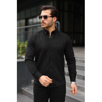 Erkek Uzun Kollu Süet Gömlek