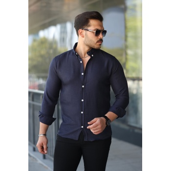 Erkek Uzun Kollu Regular Sofya Keten Gömlek