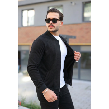 Erkek Scuba Süet Kumaş Bomber Hırka