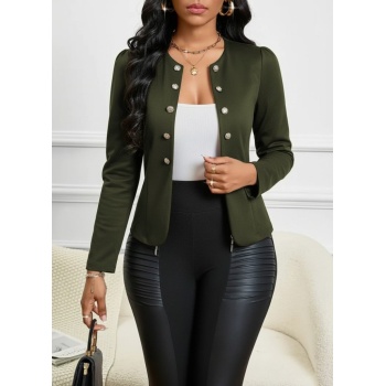 Kadın Uzun Kollu önü Açık Düğmeli Kısa Süet Ceket