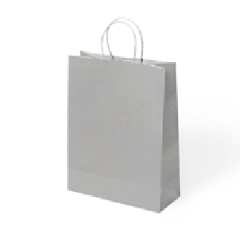 25x12x31 Büküm Saplı Poşet -Gümüş-