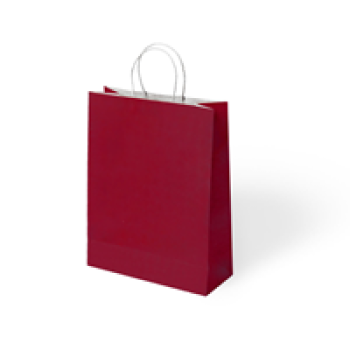 18x8x24 Büküm Saplı Poşet -Bordo-