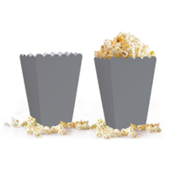 Popcorn Kutusu 8li -Düz Gümüş-