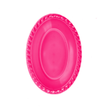 Plastik Oval Kase 8li -Şeker Pembe-