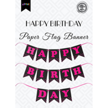 BNR72 Happy Birthday Harf Afiş -Siyah Fuşya-