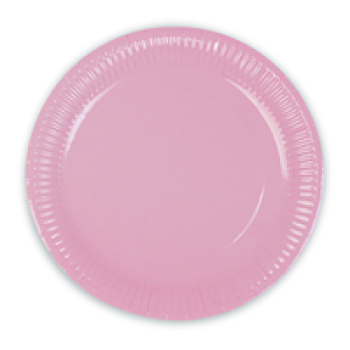 Karton Tabak 23cm 8li -Makaron Pembe-
