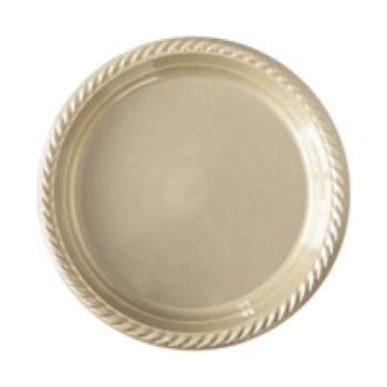 Tek Kullanımlık Plastik Tabak 22cm -Krem-