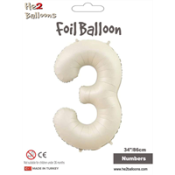 Rakam Folyo Balon 34 Krem -3