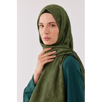 Daka Desen Parlak Jakar Şal - Yeşil