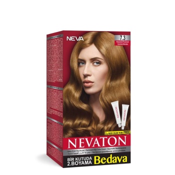 Nevaton Kalıcı Krem Saç Boyası 7.3 Karamel Kumral