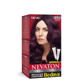Nevaton Kalıcı Krem Saç Boyası 4.20 Patlıcan Moru