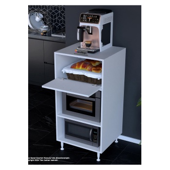 Silva Tek Kapaklı 59,6 x 119,2 x 56 cm Mini Fırın Mikrodalga Fırın Dolabı Çok Amaçlı Mutfak Dolabı
