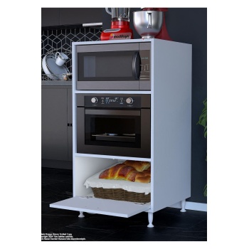 Silva 1 Kapaklı 59,6 x 119,2 x 56 cm Mini Fırın Mikrodalga Fırın Dolabı Çok Amaçlı Mutfak Dolabı