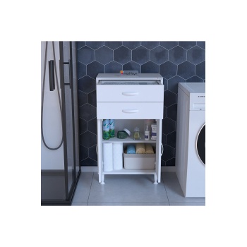 MODİLAYN 54 x 95,1 x 32 cm 2 Kapaklı 2 Çekmeceli 2 Bölmeli Çok Amaçlı Dolap Banyo Dolabı Ofis Dolabı