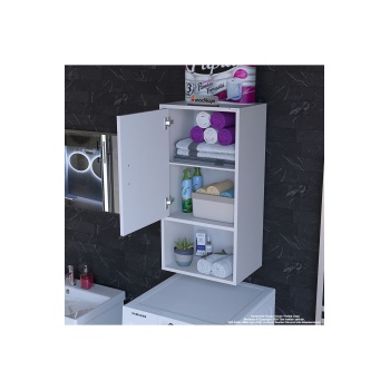 Şile 45 X 85 X 32,5 Cm Makine Üstü Asma Ve Çok Amaçlı Banyo Dolabı
