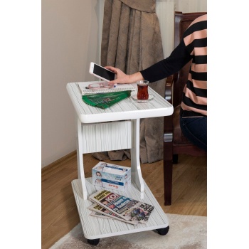 ELİUSTA TEKERLEKLİ MDF C YAN SEHPA