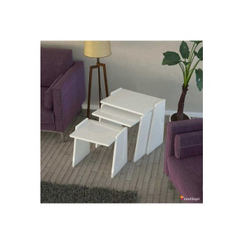 Viva Zigon Sehpa Takımı High Gloss -beyaz