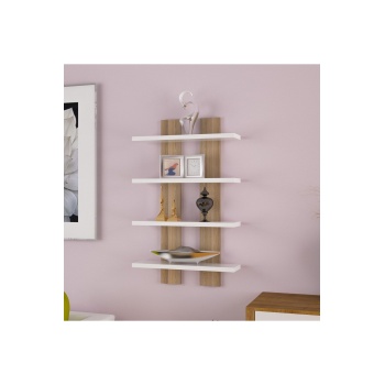 Dort Raflı Duvar Unitesi Ofis Dort Lu Kitaplık Salon Duvar Rafı