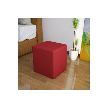 Kare Puf Tabure Ahsap Iskeletli Kumas Tabure