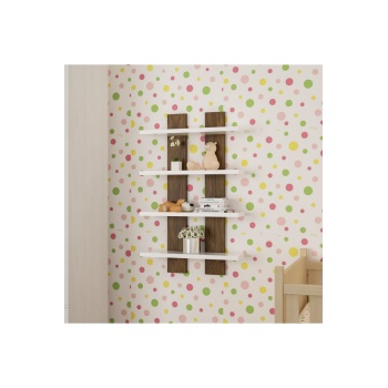 4 Raflı Duvar Unitesi Ofis 4 Lu Kitaplık Salon Duvar Rafı