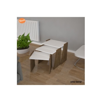 3 Lu Zigon Sehpa Takımı Sunum Sehpa