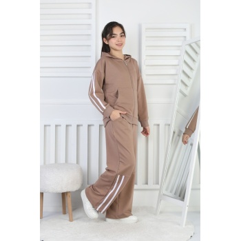 İki İplik Çizgili Kız Çocuk Takım