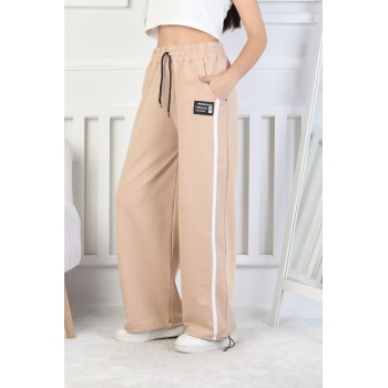 İki İplik Çizgili Kız Çocuk Eşofman Altı