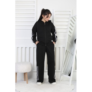 İki İplik Çizgili Kız Çocuk Takım