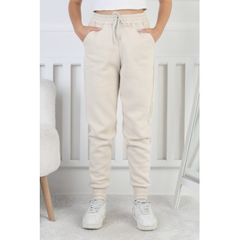 Şardonlu 3 İplik Düz Kız Çocuk Eşofman Altı