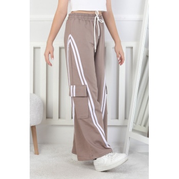 Kargo Cepli Bol Paça Kız Çocuk Eşofman Altı