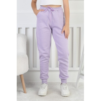 Şardonlu 3 İplik Düz Kız Çocuk Eşofman Altı