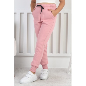 Şardonlu 3 İplik Düz Kız Çocuk Eşofman Altı