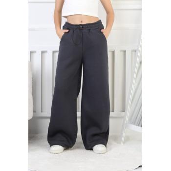 Şardonlu 3 İplik Paça Sıkmalı Kız Çocuk Eşofman Altı