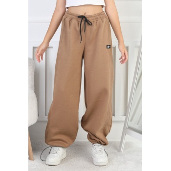 Şardonlu 3 İplik Paça Sıkmalı Kız Çocuk Eşofman Altı