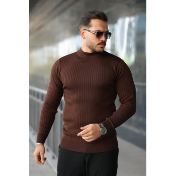 Erkek Yarım Balıkçı Yaka Fitilli Triko