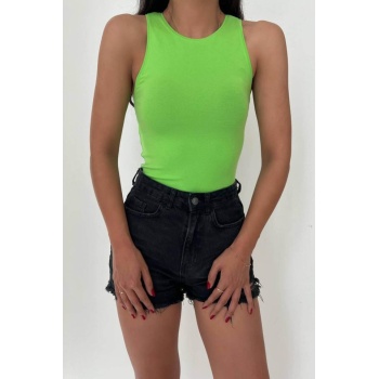 Örme Bisiklet Yaka Atlet - Fıstık Yeşili