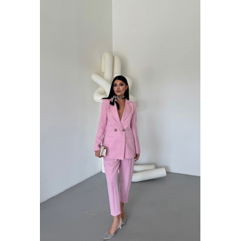 KETEN CEKET - PANTOLON TAKIM - Pembe