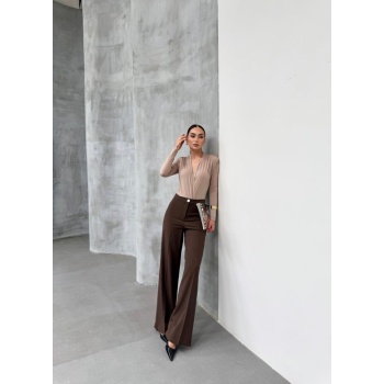 Yüksek Bel Straight Fit Palazzo Pantolon