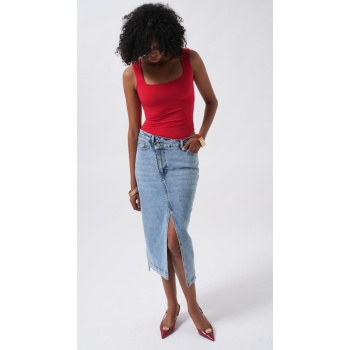 Kare Yaka Kalın Askılı Bodysuit