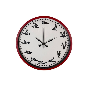 Kamasutra Temalı (Pozizyonlu) Duvar Saati Kırmızı