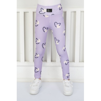 Şardonsuz Fitilli Kumaş Baskılı Kız Çocuk Günlük Tayt