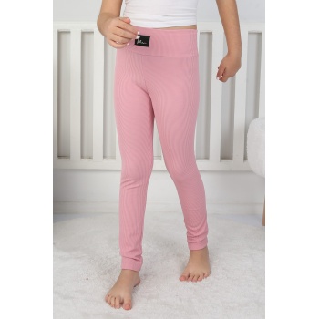 Şardonlu Fitilli Kumaş Arma Detaylı Kız Çocuk Günlük Tayt