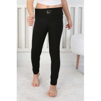 Şardonlu Fitilli Kumaş Arma Detaylı Kız Çocuk Günlük Tayt