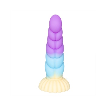 Spiral Unicorn Tasarımlı Silikon Dildo – Renkli ve Gerçekçi Dokulu