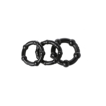 Silikon Boğumlu Penis Halkası Siyah 3’lü