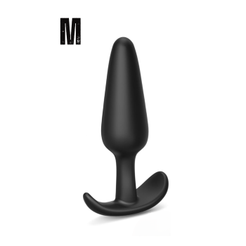 Yeni ve İleri Düzey Kullanıcılar İçin Geniş Tabanlı Siyah Silikon Anal Butt Plug - Orta Boy