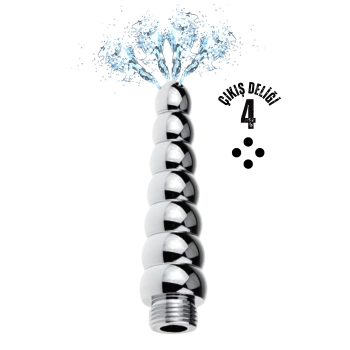 Paslanmaz Çelik 7 Anal Beads Butt Plug 4 Delikli Anal Temizlik Metal Lavman Duş Başlığı