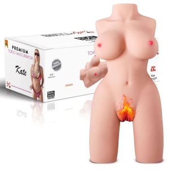 Kate - Büyük Boy Realistik Manken Anal Vajinal 2 in 1 Titreşimli Isıtmalı Suni Vajina