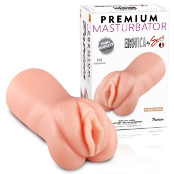 Patricia - Kolay Saklanabilir Cep Boy Titreşimli Isıtmalı Suni Vajina Realistik Mastürbatör 15 CM